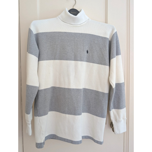 Polo Ralph Lauren Turtleneck Sweater Women's Striped Made in USA Vintage Size S - Picture 1 of 6